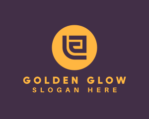 Golden Elegant Letter E logo