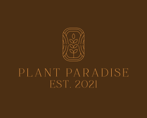 Organic Grain Plant  logo design