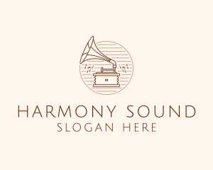 Vinyl Music Recording Studio Logo