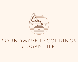 Vinyl Music Recording Studio logo design