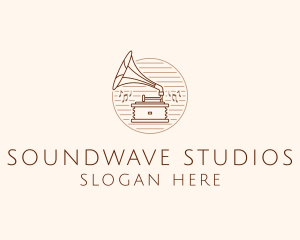 Vinyl Music Recording Studio logo design