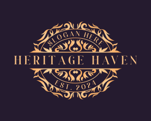 Luxury Ornamental Wreath logo design