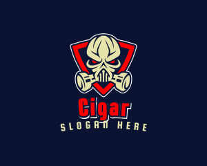 Skull Gas Mask logo design