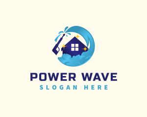 Wave Pressure  Wash Housekeeping logo design