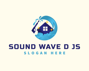 Wave Pressure  Wash Housekeeping logo design