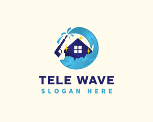 Wave Pressure  Wash Housekeeping logo design