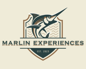 Marlin Seafood Fisherman logo