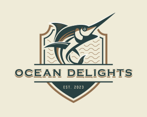 Marlin Seafood Fisherman logo