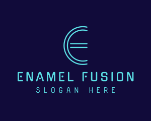 Cyber Letter E logo design