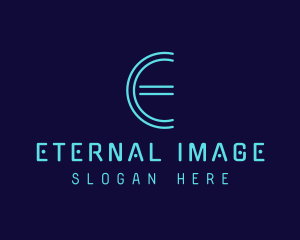 Cyber Letter E logo design