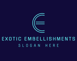 Cyber Letter E logo design