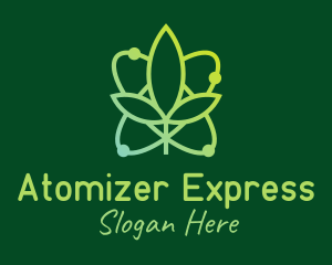 Atom Leaf Plant logo design