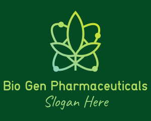 Atom Leaf Plant logo design