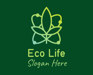 Atom Leaf Plant logo design