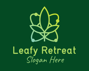 Atom Leaf Plant logo design