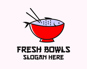 Salmon Ramen Bowl logo design