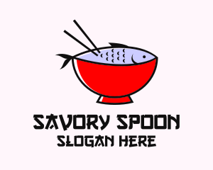 Salmon Ramen Bowl logo design