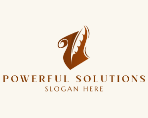 Scroll Quill Author logo design