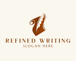 Scroll Quill Author logo design