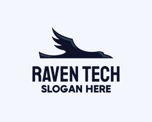Flying Crow Raven logo design
