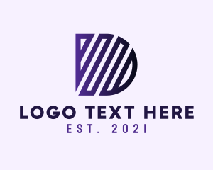 Outline - Gradient Outline Letter D logo design