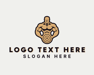 Strong Bodybuilder Gym Logo