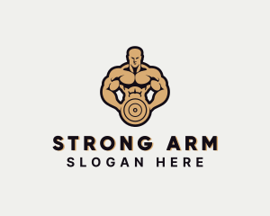 Strong Bodybuilder Gym logo design