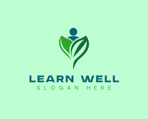 Wellness Human Leaf logo design