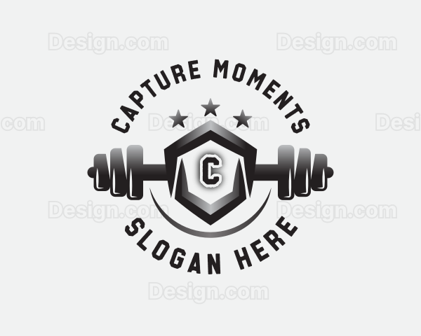 Barbell Gym Equipment Logo