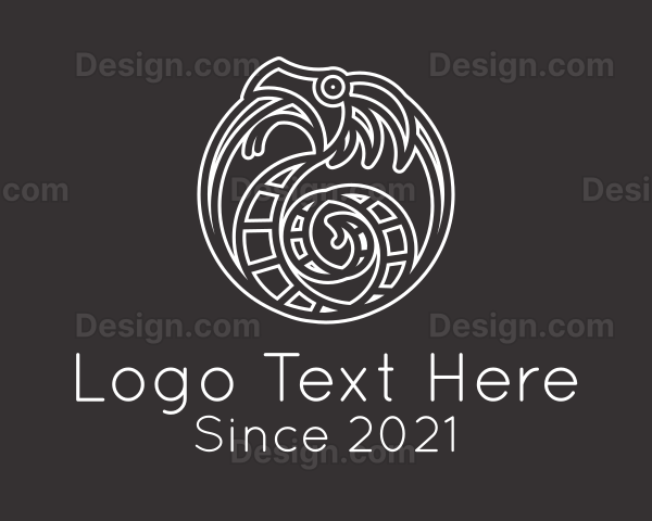 Minimalist Celtic Dragon Logo