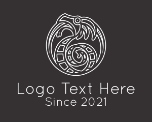 Minimalist Celtic Dragon logo