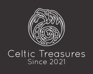 Minimalist Celtic Dragon logo design