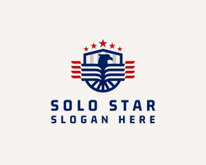 Stars Eagle Shield logo design