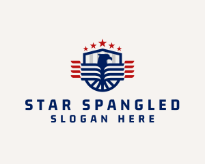 Stars Eagle Shield logo design