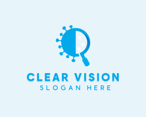 Magnifying Glass Virus logo design