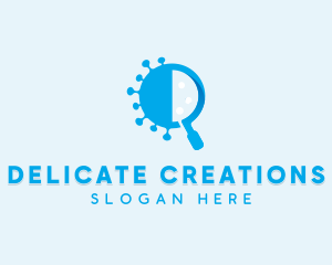 Magnifying Glass Virus logo design