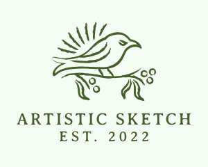 Finch Bird Drawing logo