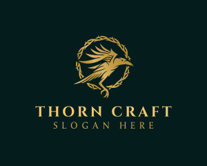 Elegant Raven Crow Thorns logo