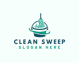 Mop Washing Cleaning logo design