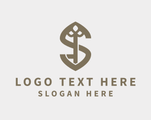 Elegant Ornate Key logo