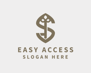 Elegant Ornate Key logo