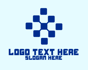 Blue Digital Squares logo