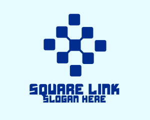 Blue Digital Squares logo design