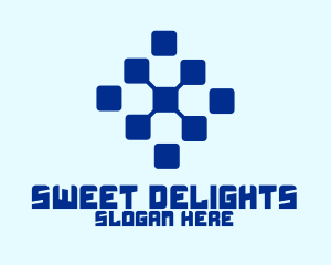 Blue Digital Squares logo