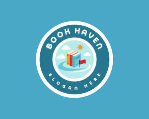 Travel Book Library logo design