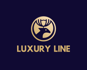 Luxury Crown Reindeer logo design