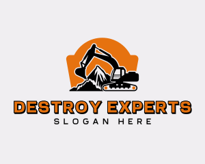 Excavator Heavy Equipment logo design