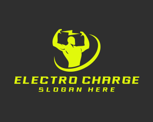 Human Electrician Power logo design