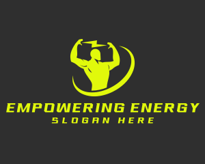 Human Electrician Power logo design