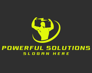 Human Electrician Power logo design